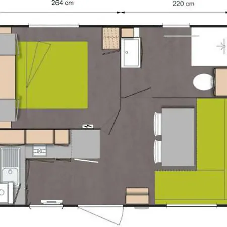 Mobil-home Accueillant Pour 2 Pers. - Animaux Admis - Api-1-52-2926 Campingplads *